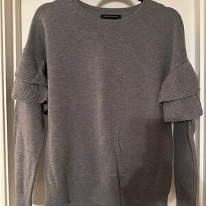 Banana Republic Charcoal Ruffle Sleeve Sweater